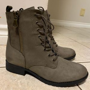 Green-Grey Combat Boots